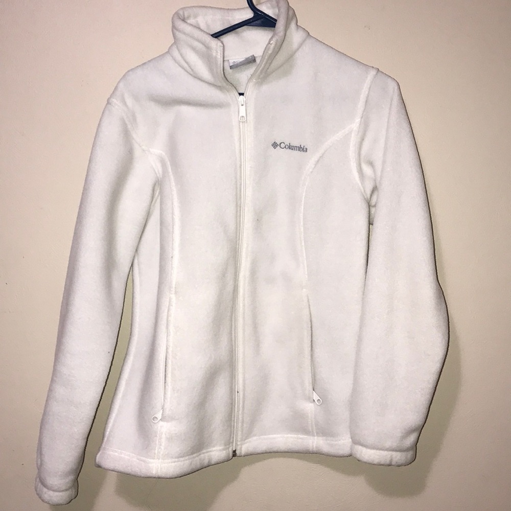 Columbia white fleece zip up